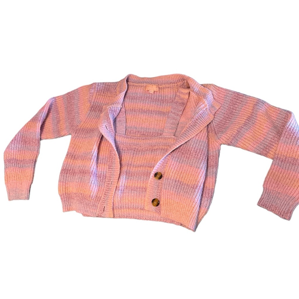 Knit Cardigan with matching crop top